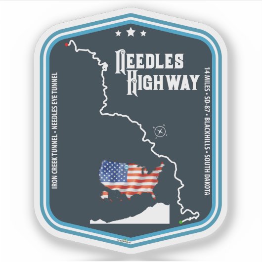 Needles Highway US87 USA Black Hills SD 03 Sticker (Devant)