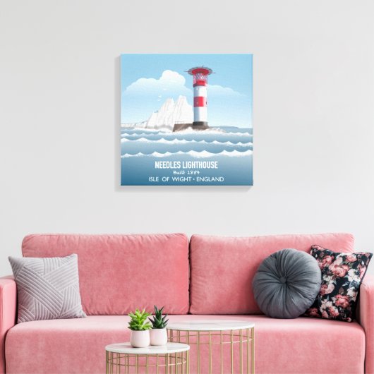 Needles Lighthouse Canvas Afdruk (Insitu (Woonkamer))