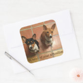 Needy Basenji's Vierkante Sticker (Envelop)
