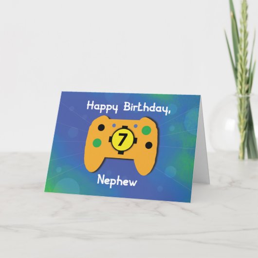 Neef 7 Jaar Verjaardag Gamer Controller Kaart (Voorkant)