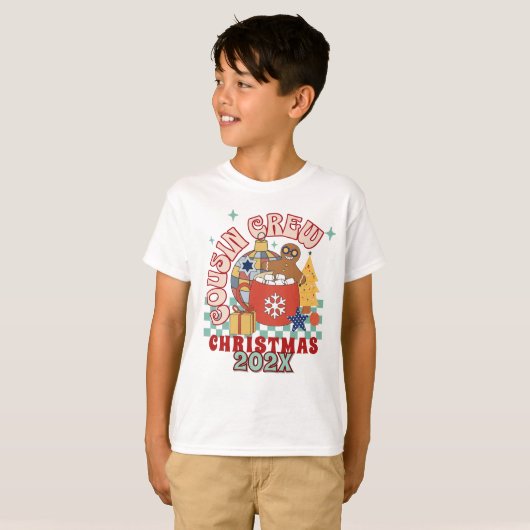 Neef bemanning Kerst matching neven en nichten ret T-shirt (Voorkant volledig)