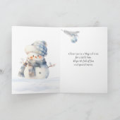 Neef Blauwe Kerst Sneeuwman Feestdagen Kaart (Binnen)