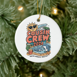 Neef crew 2024 Zomer Vakantie Strand Familie Trip Keramisch Ornament