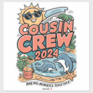 Neef crew 2024 Zomer Vakantie Strand Familie Trip Sticker