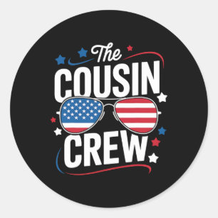 Neef Crew 4 juli matchen familie patriottisch Ronde Sticker