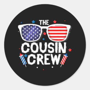 Neef Crew 4 juli Patriottische Amerikaanse familie Ronde Sticker