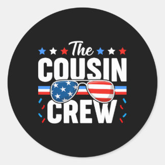 Neef Crew 4 juli Patriottische Amerikaanse familie Ronde Sticker