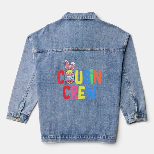 Neef Crew Cute Bunny Rabbit Egg Matching Easter Denim Jacket (Achterkant)