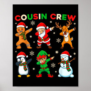 Neef Crew Dabbing Kerstman Elf Vrienden Kerstmis F Poster