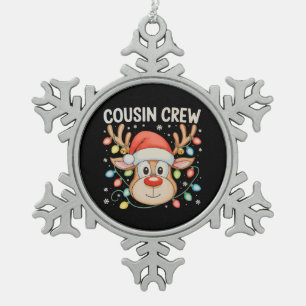 Neef Crew Rendier Kerstmis Kerstverlichting Vakant Tin Sneeuwvlok Ornament