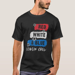 Neef Crew Rood Wit En Blauw Familie Bonding 4th T-shirt