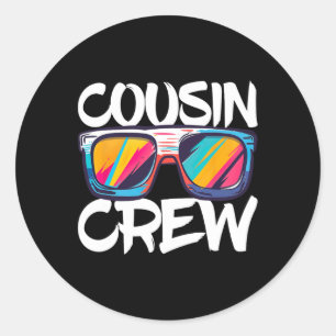 Neef Crew Volwassenen Kinder Matching Cousin Crew Ronde Sticker
