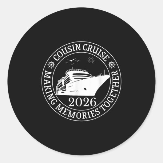 Neef Cruise maakt herinneringen samen vakantie Tr Ronde Sticker (Voorkant)