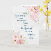 Neef en haar man trouwdag gefeliciteerd kaart (Gele Bloem)