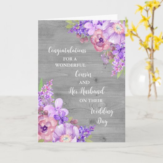 Neef en haar man trouwdag gefeliciteerd kaart (Gele Bloem)