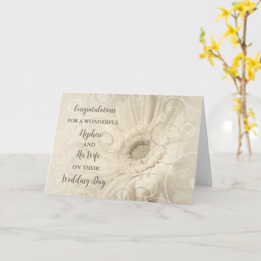 Neef en zijn vrouw trouwdag gefeliciteerd kaart (Gele Bloem)