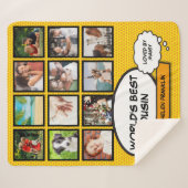 Neef Fotocollage Modern Cool Fun Comic Sherpa Deken (Voorkant (horizontaal))