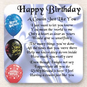Neef gedicht Happy Birthday Onderzetter