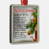 Neef gedicht - kerstontwerp metalen ornament (Rechts)