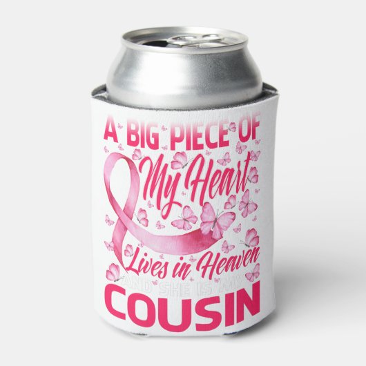 Neef in Heaven Butterfly Geweldige borstkanker Blikjeskoeler (Blikje Voorkant)