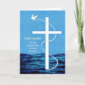 Neef Jubileum van Baptism Dove en Cross Kaart (Voorkant)