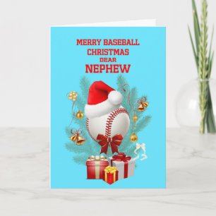 Neef Kerstmis Honkbal Feestdagen Kaart