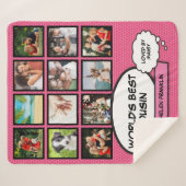 Neef Koel Meisjesachtig Roze Pret Cartooneske Foto Sherpa Deken (Voorkant (horizontaal))