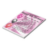 Neef Poem 16th Birthday - Roze Notitieblok (Gedraaid)