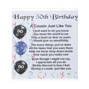 Neef Poem 50th Birthday Notitieblok