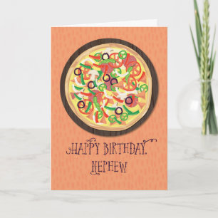 Neef Tween Tiener Pizza Verjaardag Kaart