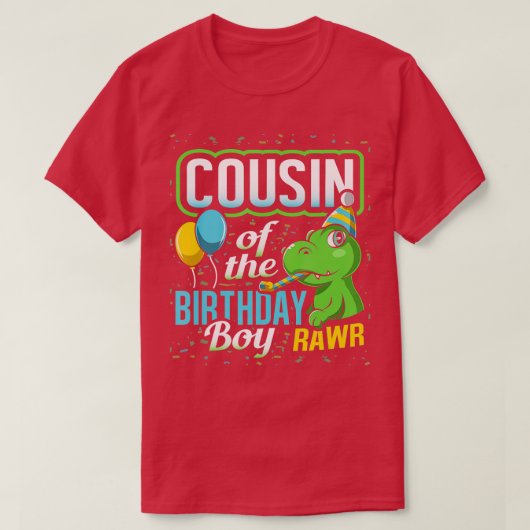 Neef van de Birthday Boy Dinosaur Matching Party T-shirt (Design voorkant)