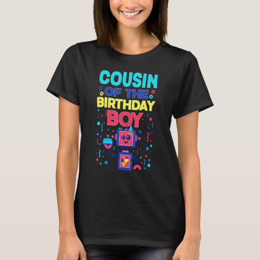 Neef van de Birthday Boy Robot B-Day Matching Fa T-shirt (Voorkant)