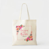 Neef van de bruid Rustic Pink Floral Waterverf Tote Bag (Voorkant)