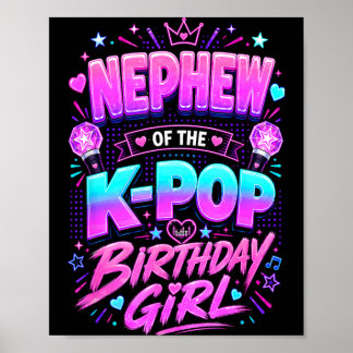Neef van de K-pop-verjaardagsmeisje Koreaanse pop Poster