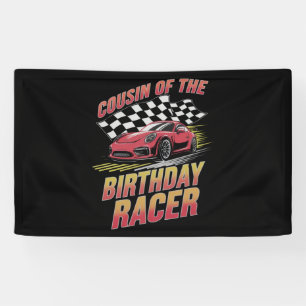 Neef van de verjaardag racer racen familie partij spandoek