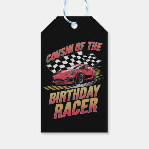 Neef Van De Verjaardag Racer Rennende Familie Fees Cadeaulabel