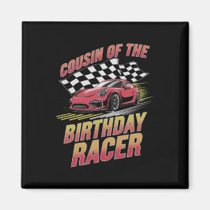 Neef Van De Verjaardag Racer Rennende Familie Fees Magneet