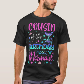 Neef van de verjaardag zeemeermin familie matching t-shirt