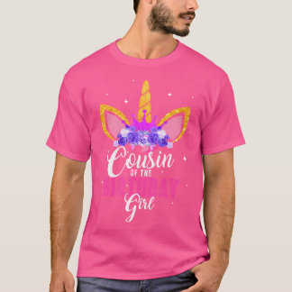 Neef Van De Verjaardagsmeisje Eenhoorn Verjaardag T-shirt