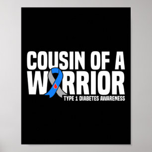 Neef van een krijger type 1 diabetes bewustzijn poster