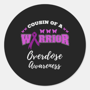 Neef van een Warrior Overdosis Bewustzijn Ronde Sticker