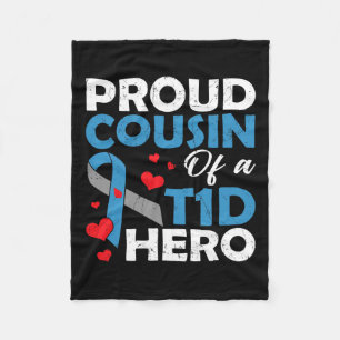neef van het type 1 diabetes mellitus hero warrior fleece deken