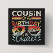 Neef van het verjaardagscruiser vakantieplein vierkante button 5,1 cm (Voorkant)