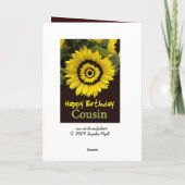 NEEF Verjaardag met Vrolijke Zonnebloem Kaart (Achterkant)