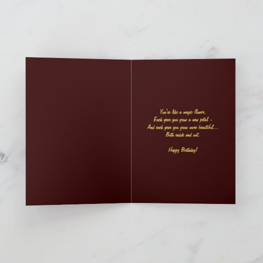 NEEF Verjaardag met Vrolijke Zonnebloem Kaart (Binnen)