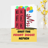 Neef Verjaardag Sluit de voordeur Kaart (Gele Bloem)