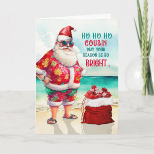 Neef voor de Kerstman in Zonnebril Grappige Kerstm Feestdagen Kaart