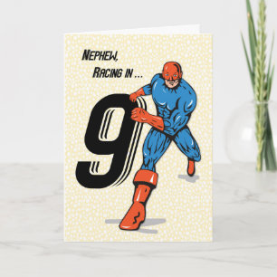 Neefje 9e verjaardag Superheld Kaart