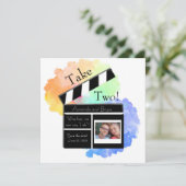 Neem 2 bewaar de datum regenboogwolk feestdagenkaart (Staand voorkant)