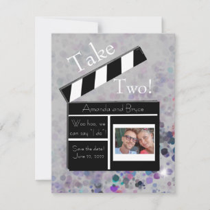 Neem 2 op datum glitter en ster save the date